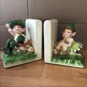 Gorham Pixie Gnome Bookends Vintage Japan